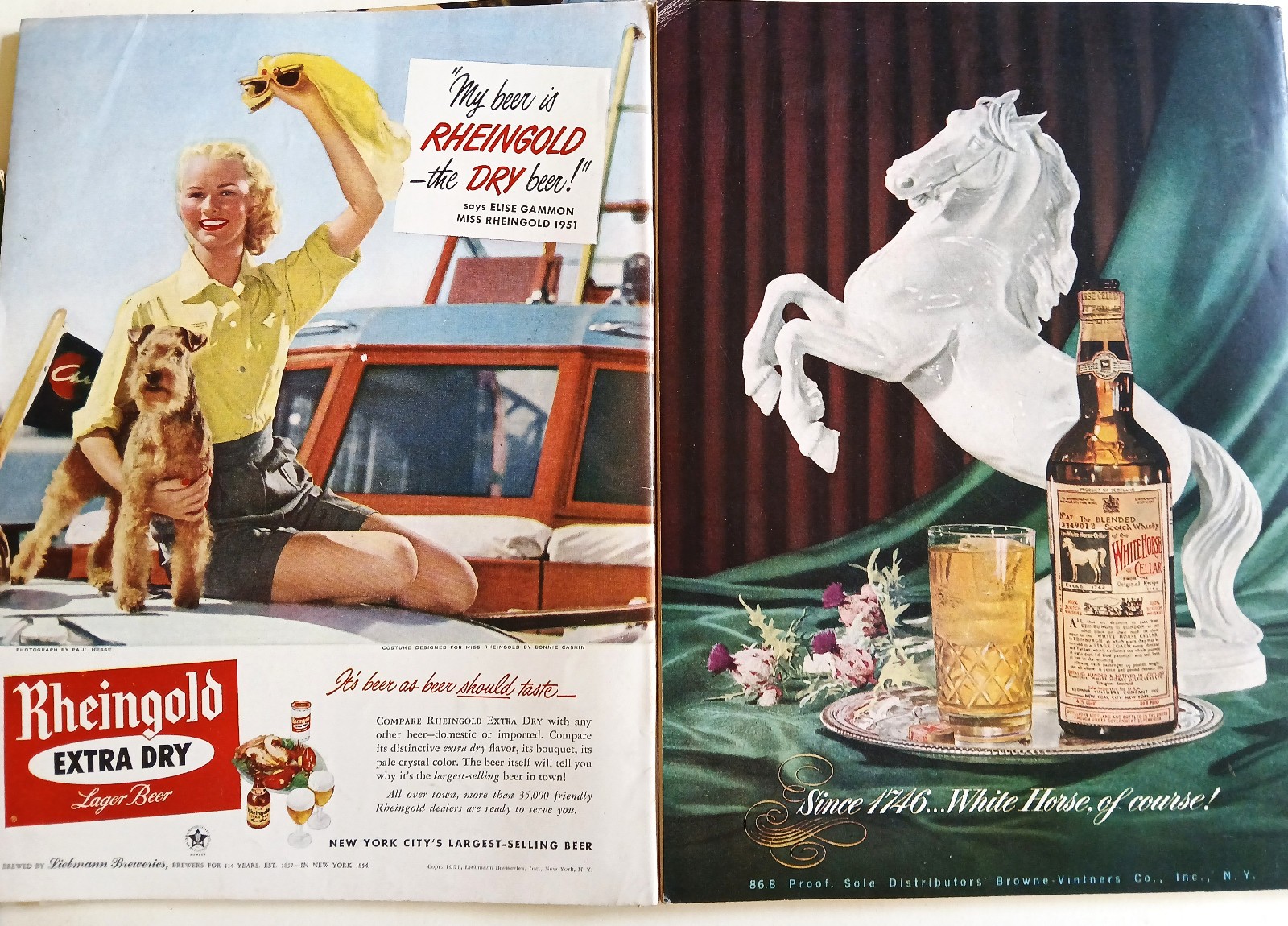 Gourmet Magazine 1951 11 issues incl Dec – full of Vintage liquor advertising
