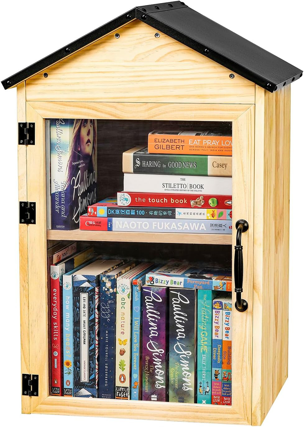Little Library Box Outdoor 2-Tier Little Library for Neighborhoods Community Sc