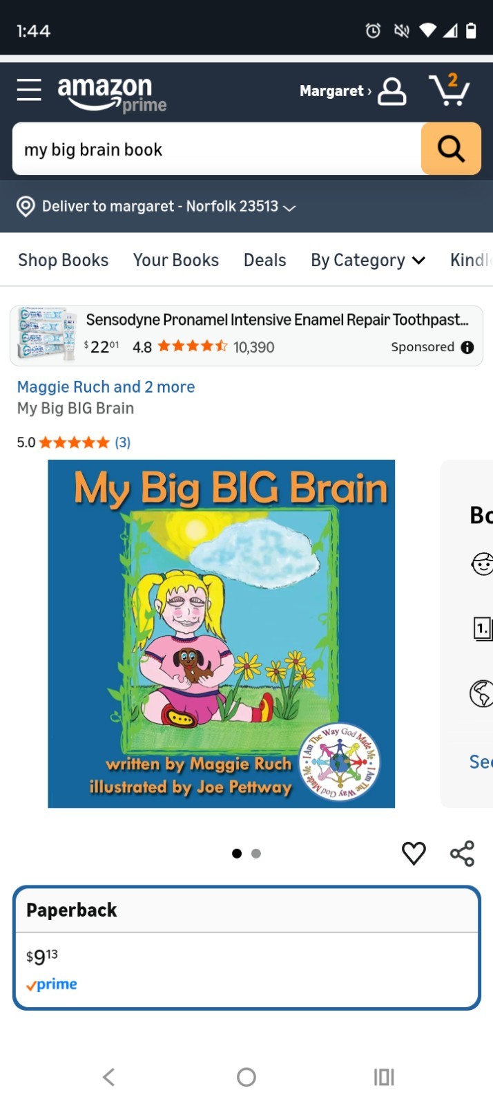 My Big Big Brain Unsigned Retail Paperback New Childrens Mindfulness Book