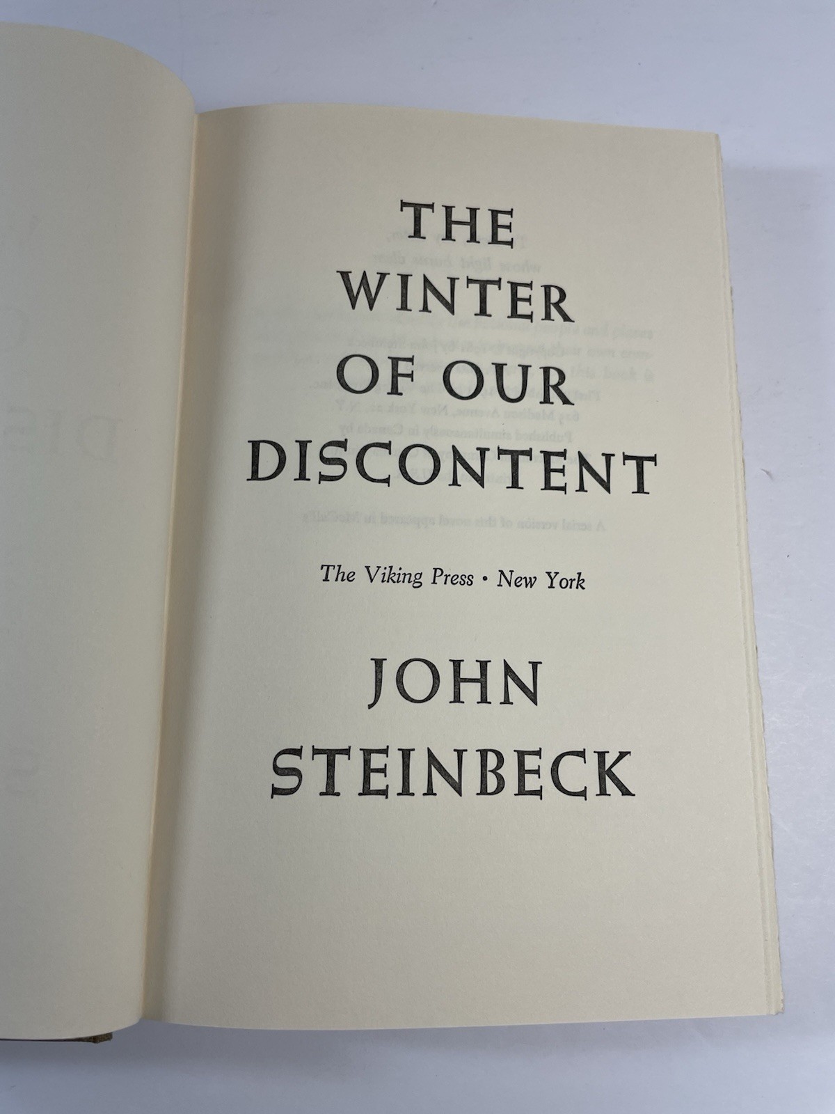 John Steinbeck Short Novels 1953 & The Winter of Our Discontent 1961 Set HC