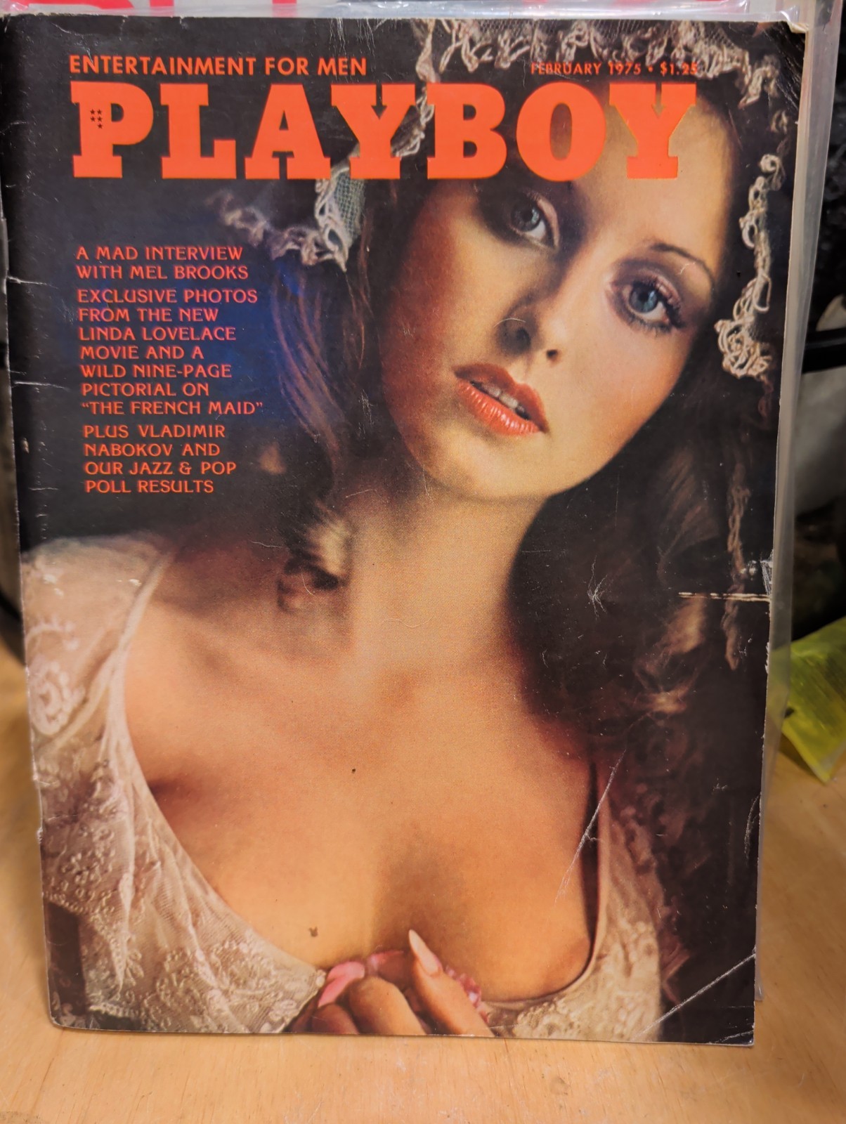 Playboy Magazine February 1975 Cover & Playmate: Laura Misch – Mel Brooks