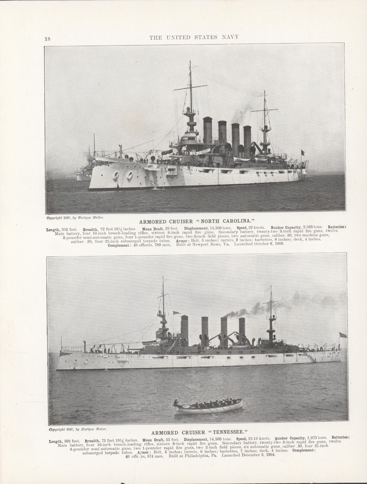 1908 Article * United States Navy * 32 Pages of Photos of Naval Ships