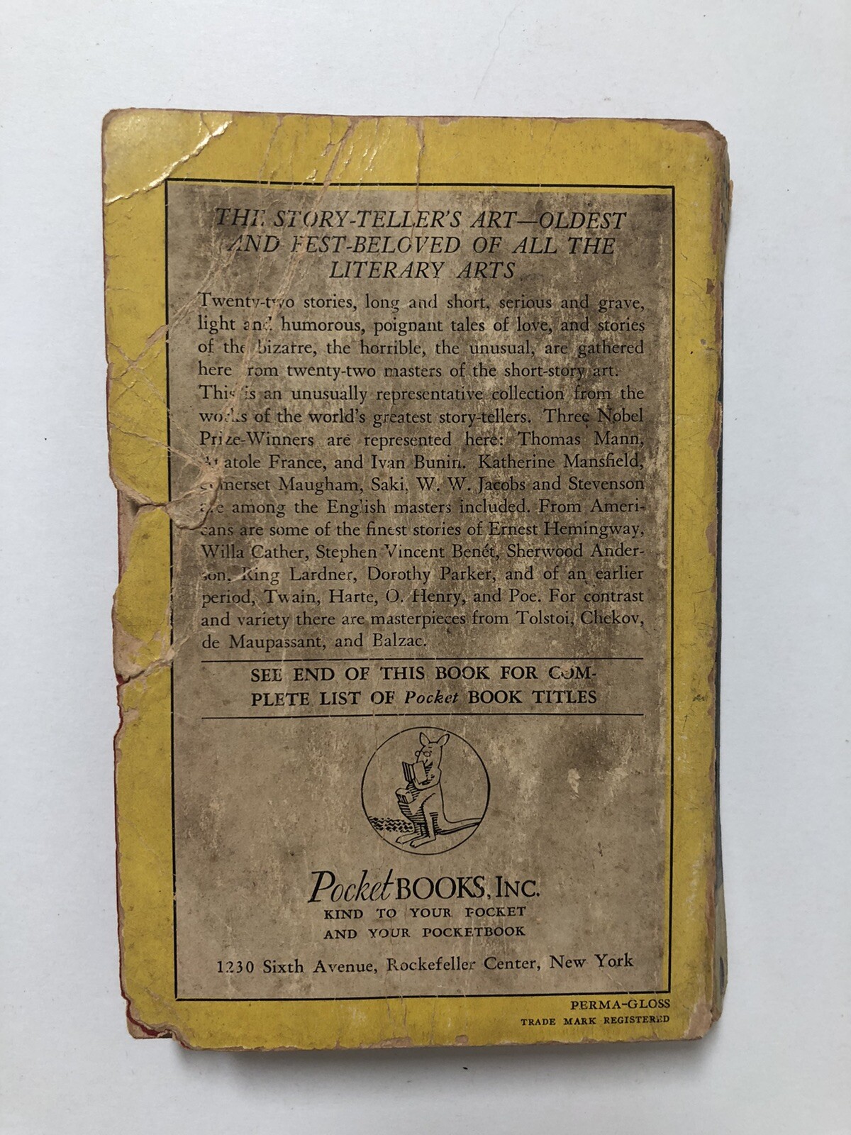 The Pocket Book of Short Stories – 440 Pages (8th Printing Nov. 1941, Paperback)