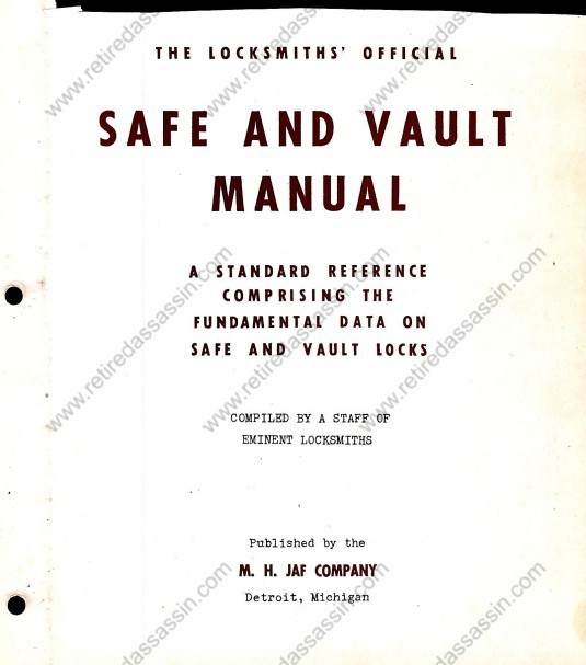PDF on Disc VTG 1948 Safe and Vault Manual By W.J. Wright W Decoder Sheet