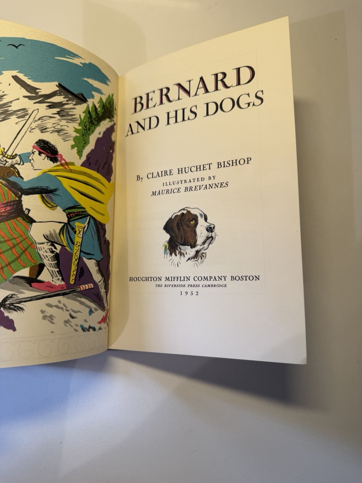 First Edition 1952 Bernard and His Dogs Claire Huchet Bishop HC Dust Jacket