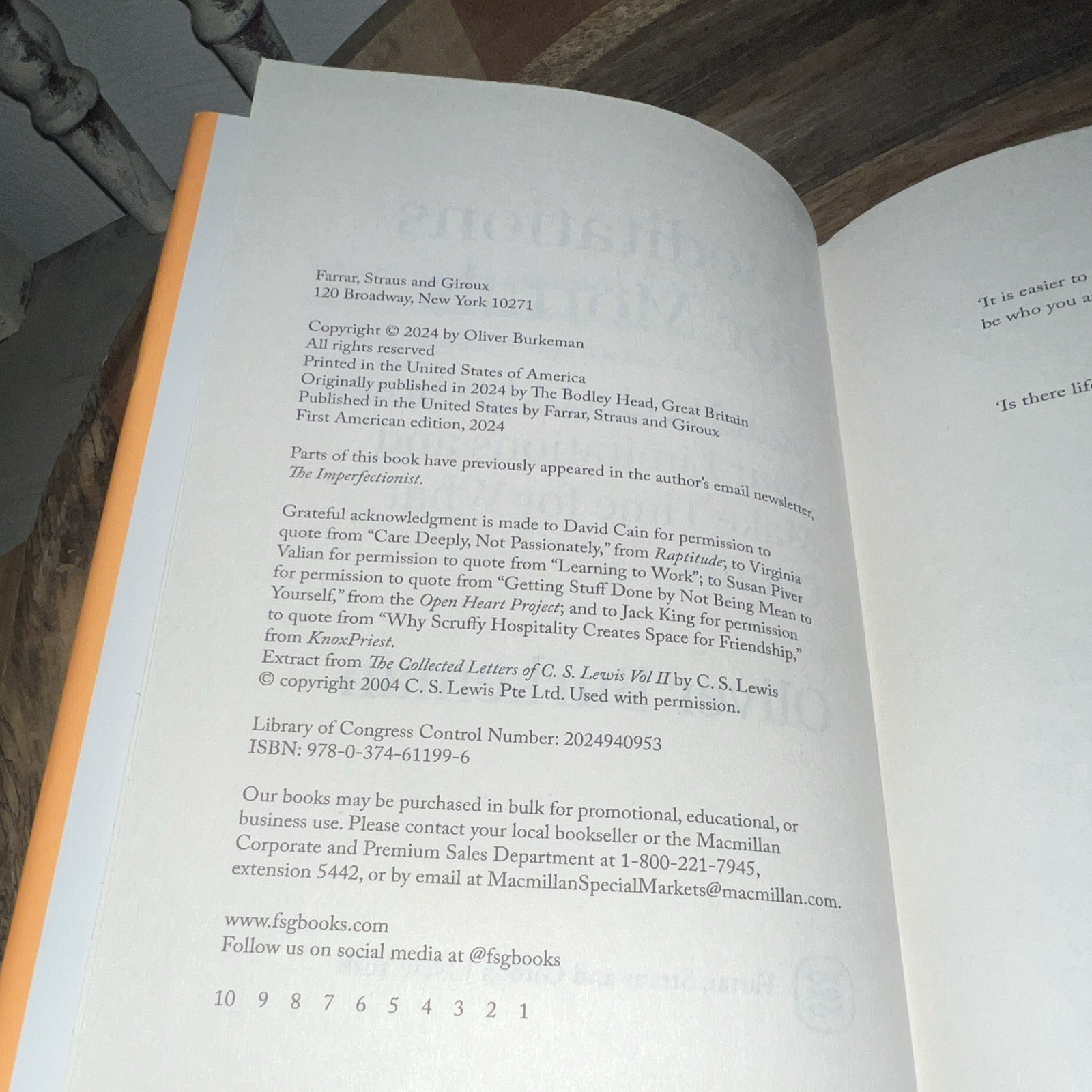 Oliver Burkeman Meditations for Mortals HC 1st Am Ed w/ Dust Jacket 2024