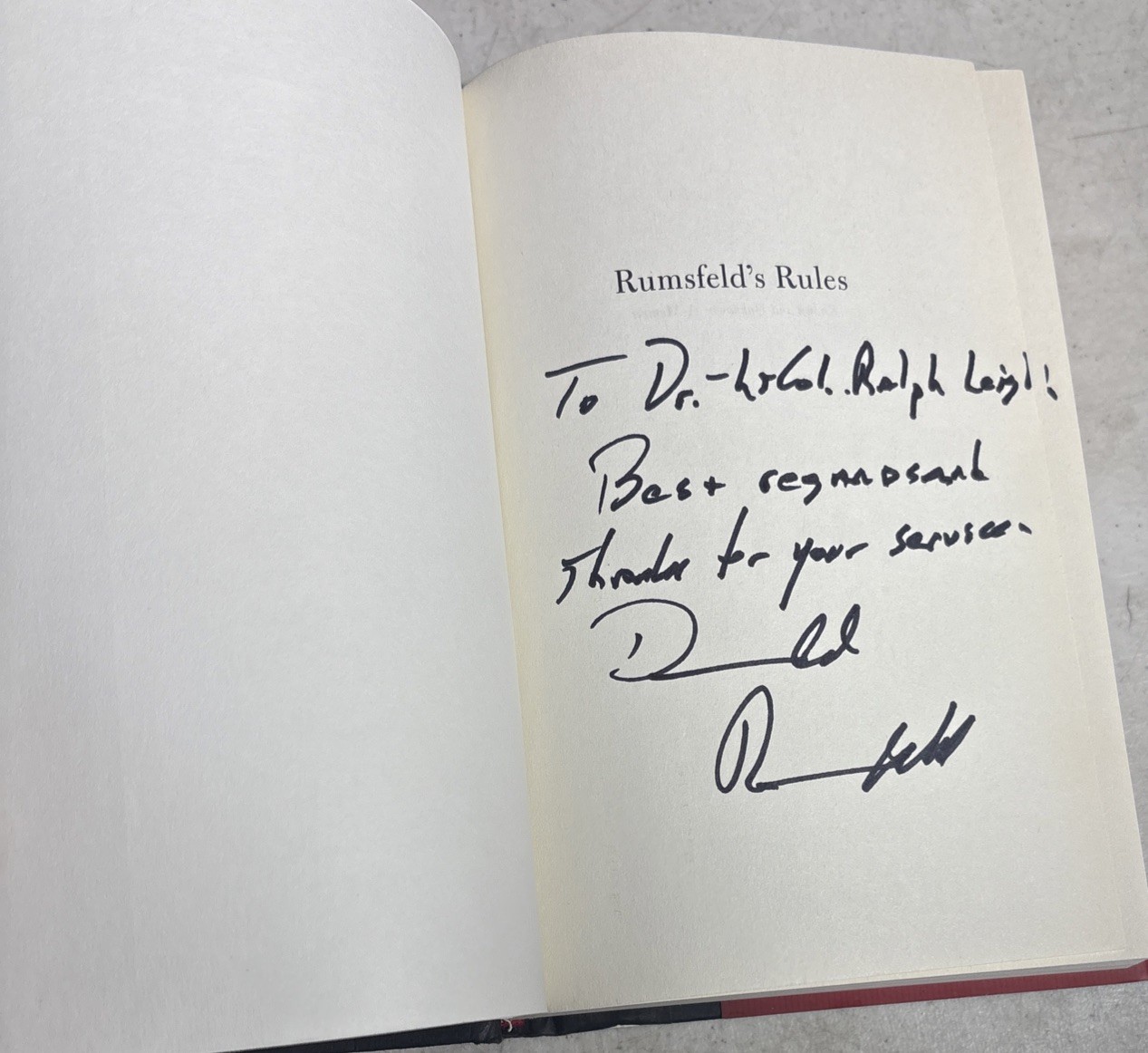 RUMSFELD’S RULES Donald Rumsfeld, RARE SIGNED COPY FIRST EDITION, VINTAGE BOOK