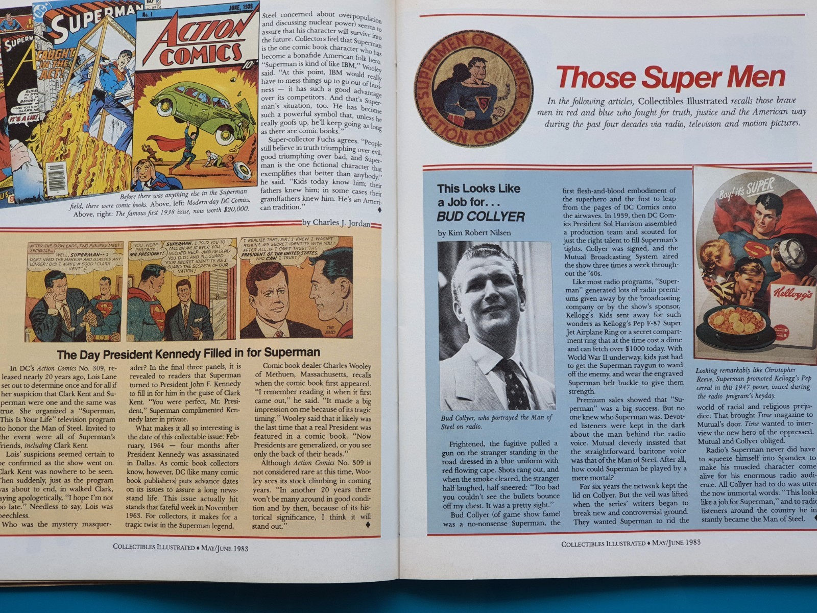 Collectibles Illustrated 1983 Superman George Reeves Christopher Reeve Amos Andy