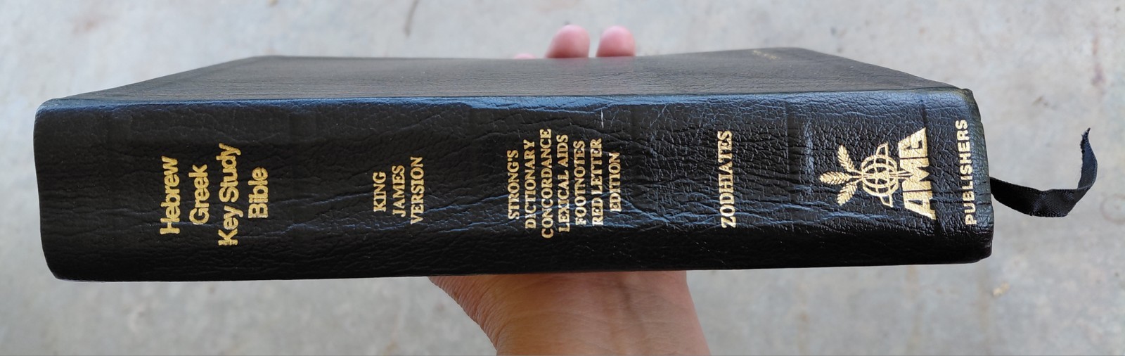 Hebrew Greek Key Study Bible Leather KJV Zodhiates AMG Concordance Red Letter