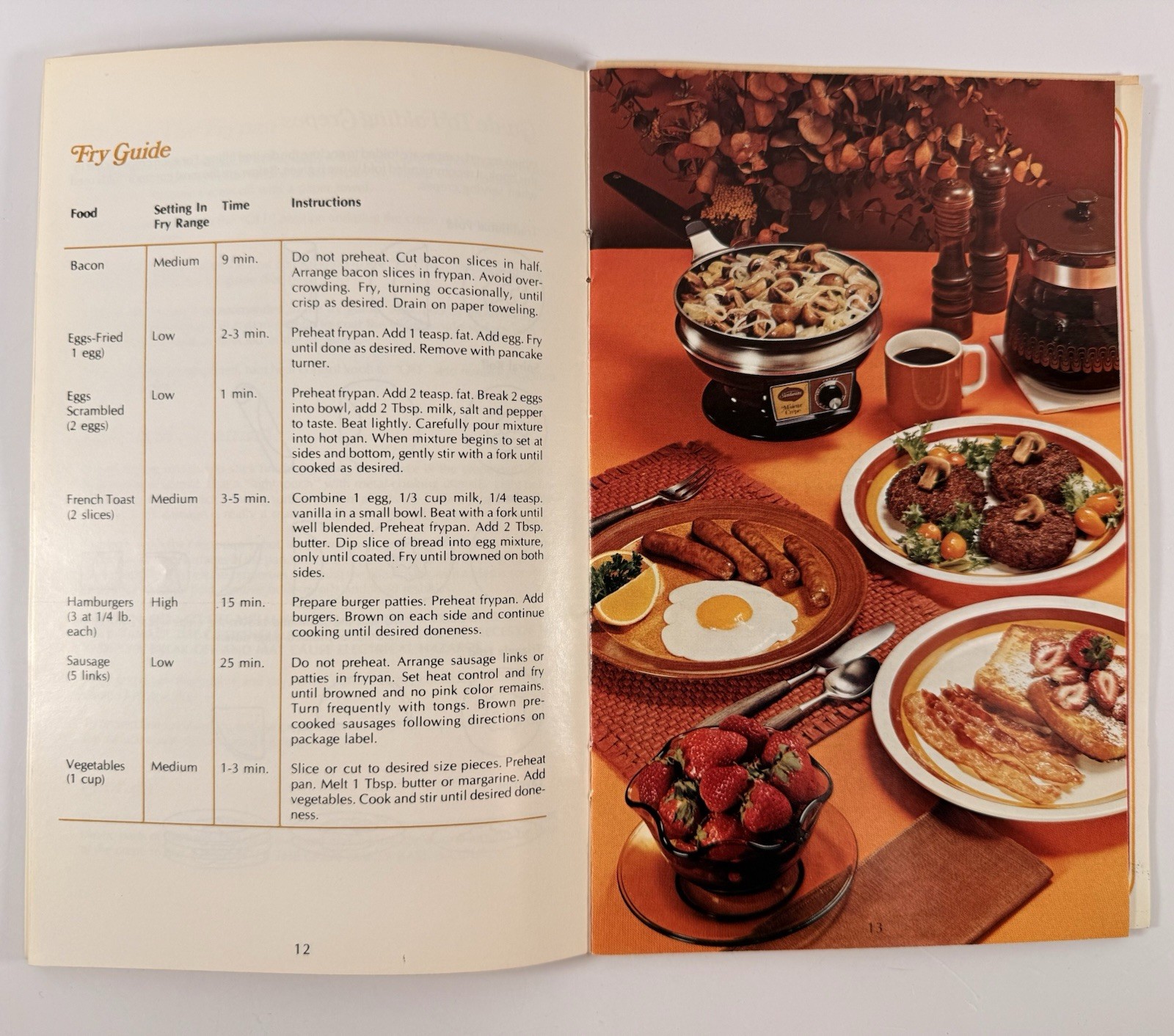 Vintage Sunbeam M’sieur Crêpe Electric Crepemaker Manual & Recipes 1976