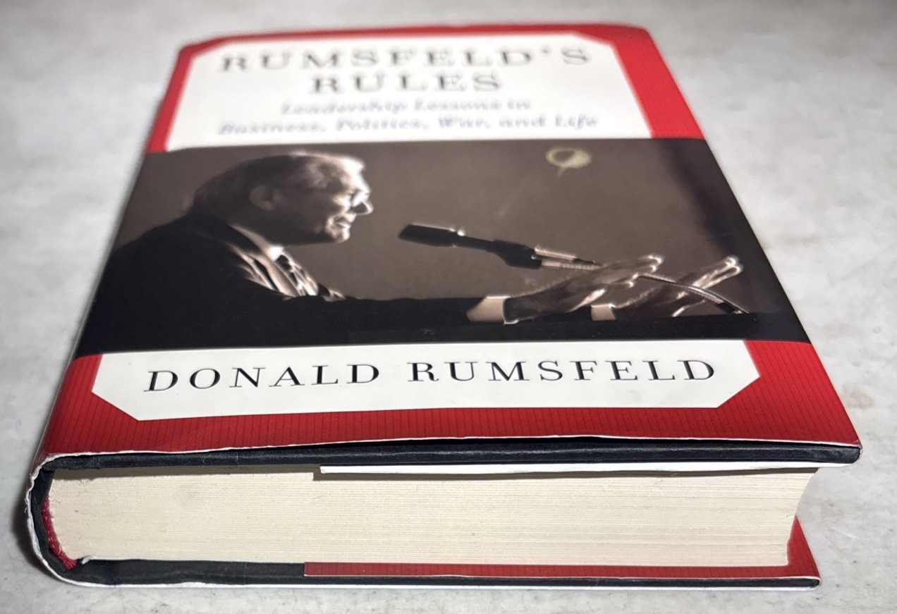 RUMSFELD’S RULES Donald Rumsfeld, RARE SIGNED COPY FIRST EDITION, VINTAGE BOOK