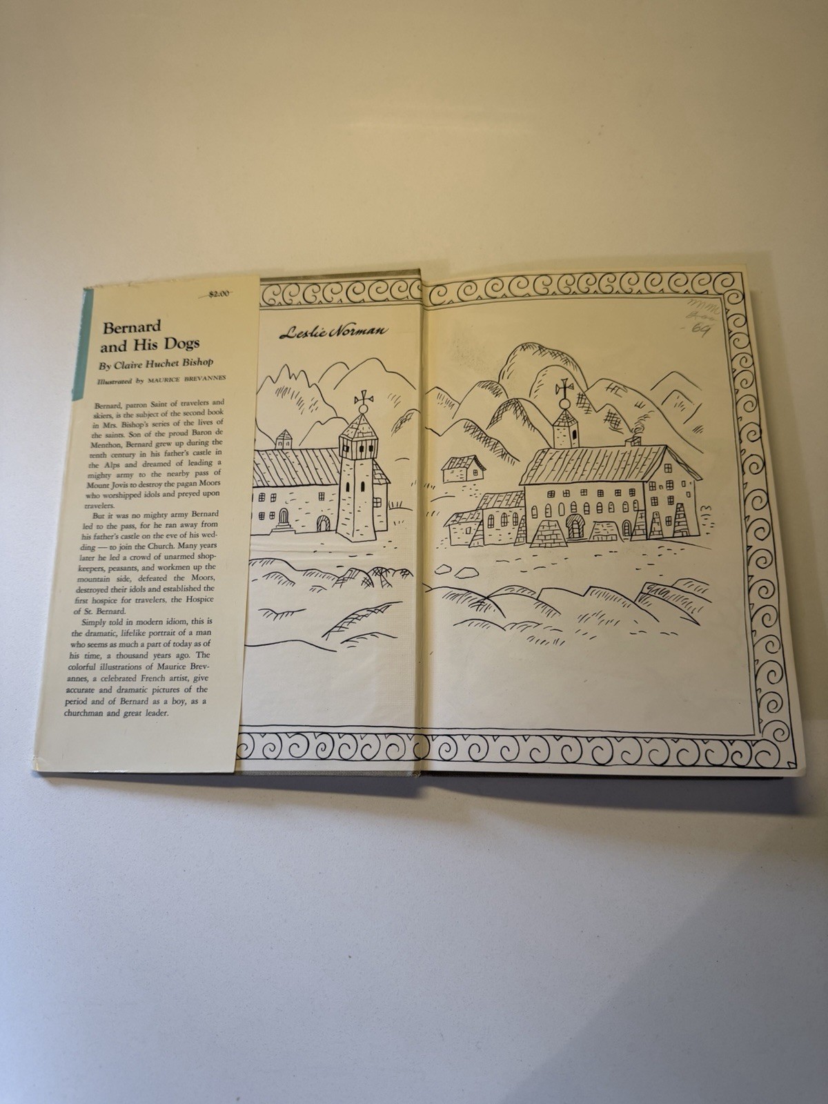 First Edition 1952 Bernard and His Dogs Claire Huchet Bishop HC Dust Jacket