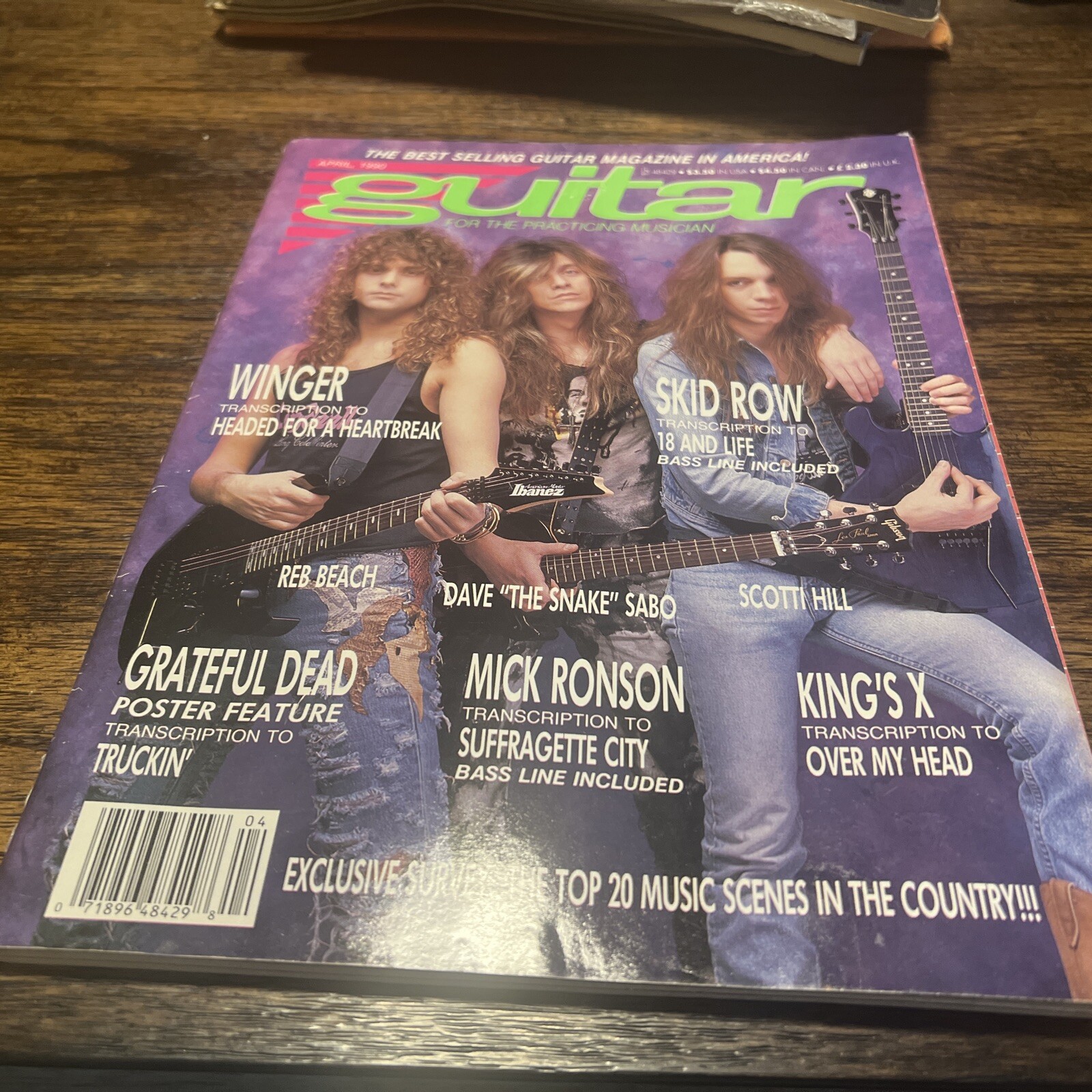 1990 April Guitar For Practicing Musician Magazine Winger Dead Poster