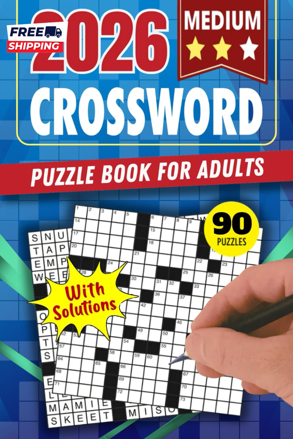 Medium Crossword Puzzle Book for Adults: 90 Puzzles Fun and Focused Challenges