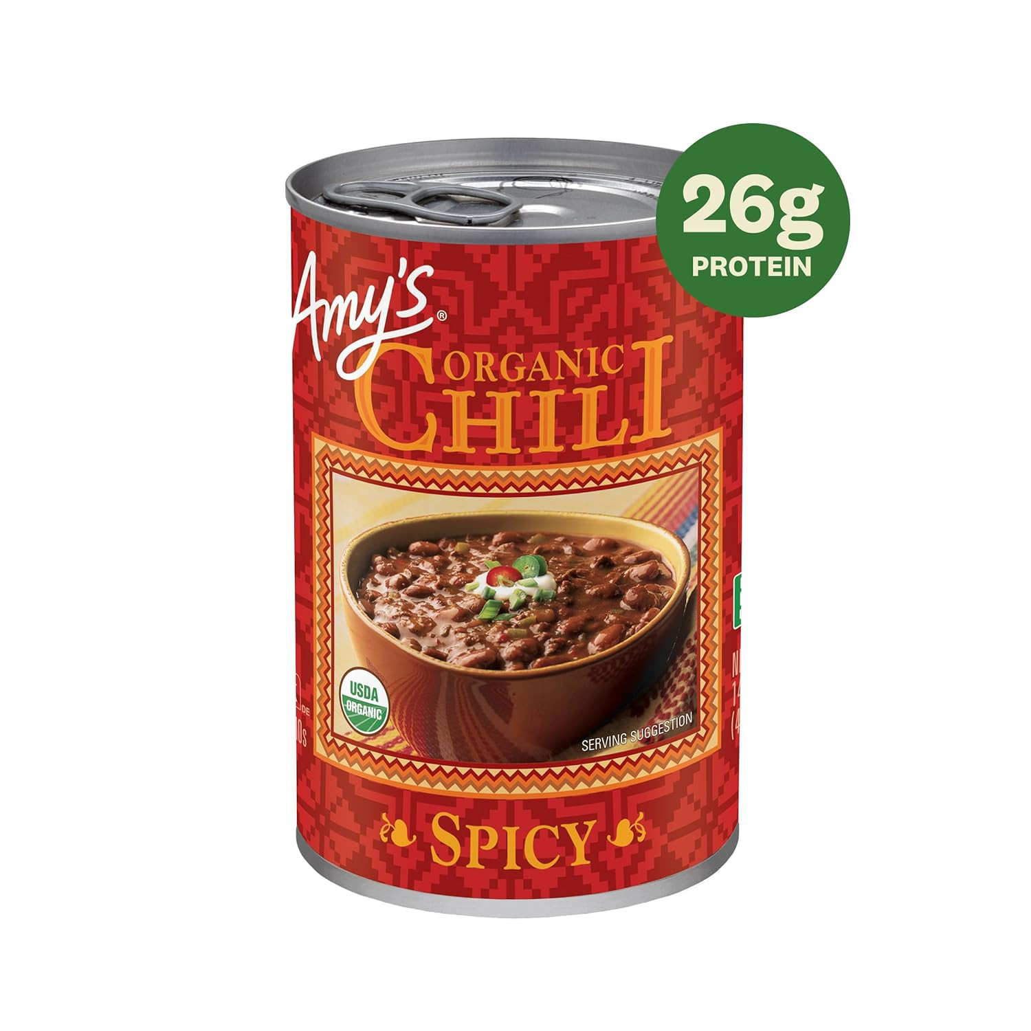 Amy’S Chili, Spicy, Gluten Free & Organic Vegetarian Chili, 14.7 Oz (6 Pack)