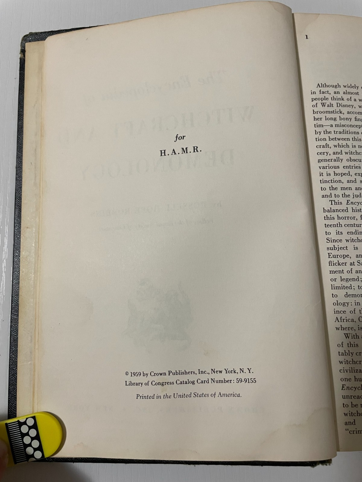 1959 Encyclopedia of Witchcraft Demonology Robbins 1st Ed + Leather Occult Case