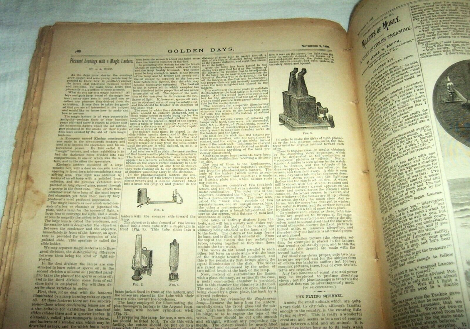 1889 Story Paper Children Halloween Games Astrology Fortune Telling Microscope