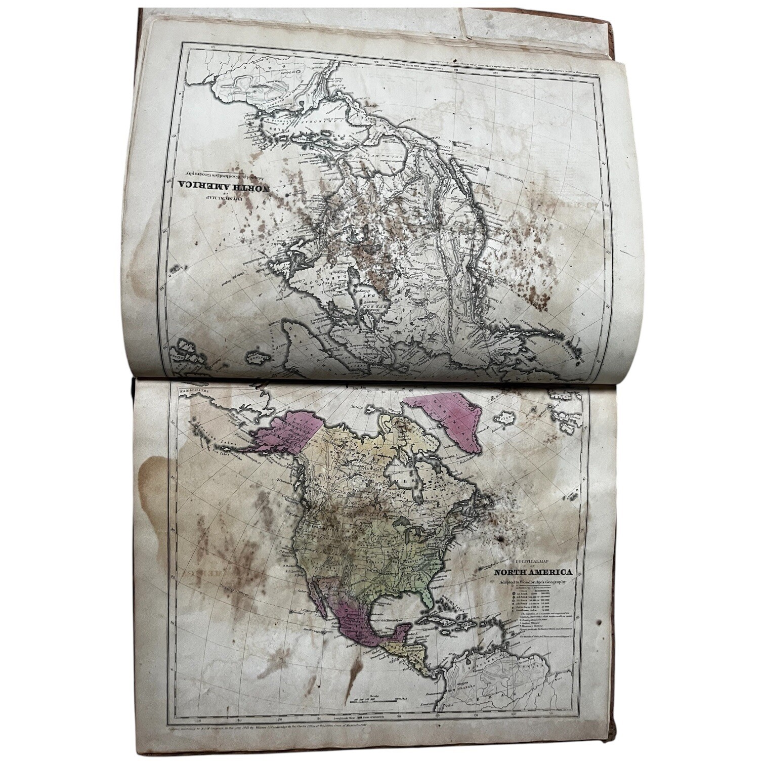 Antique Modern Atlas To Accompany Woodbridge Universal Geography 1840