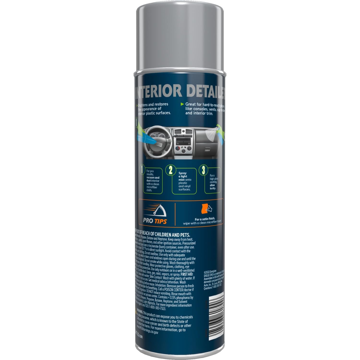 Car Interior Detailer, One Step Detailer Spray for Cars, Trucks, 12 Oz