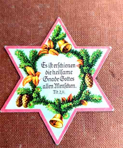 Bildtext Weihnachten Lesezeichen Stern “Es ist erschienen.. Gnade Gottes” 7 cm