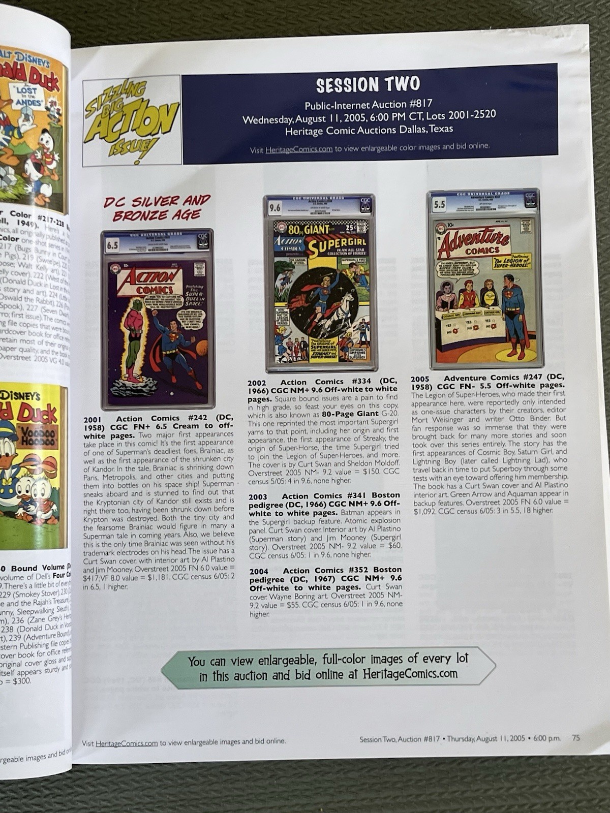 Heritage Comics Auctions August 2005 Signature Auction #817 Catalog, 588 pages