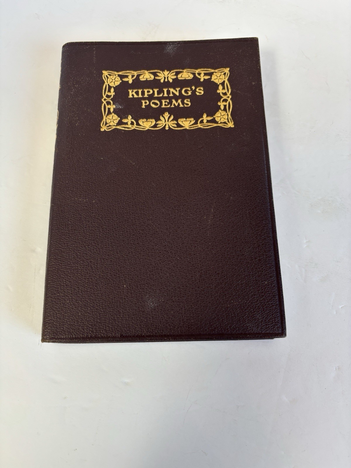 Antique Kipling Poems Leather Bound Book 306 Pages Crowell Publishing New York