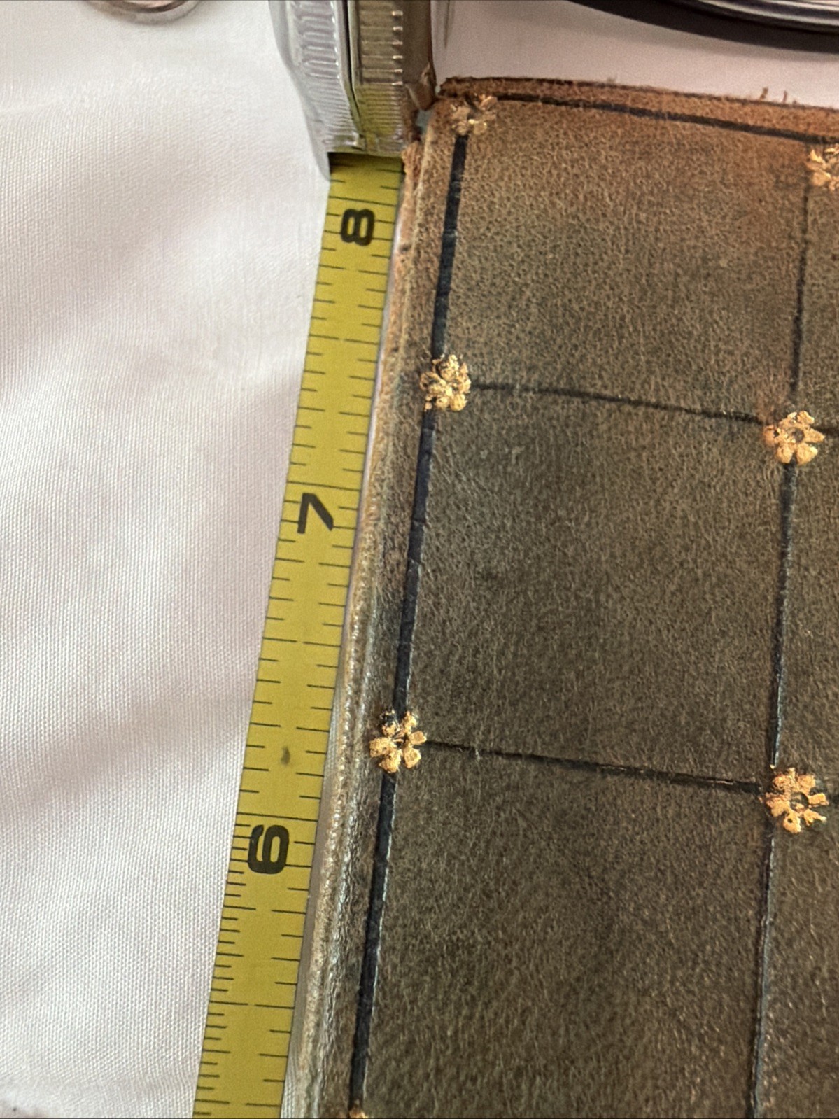 Antique Leather Book Cover with 22k Gold Inlay and Design Art