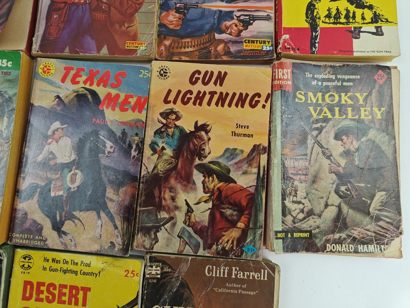 VTG Mixed Publisher Western Paperback Book Lot of 14 Wells, Ward, Short, Etc