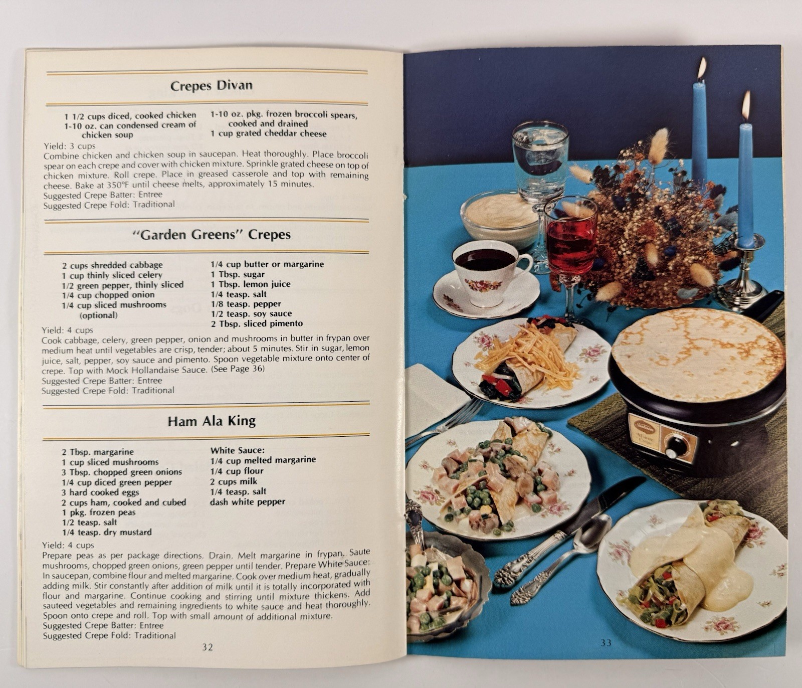 Vintage Sunbeam M’sieur Crêpe Electric Crepemaker Manual & Recipes 1976