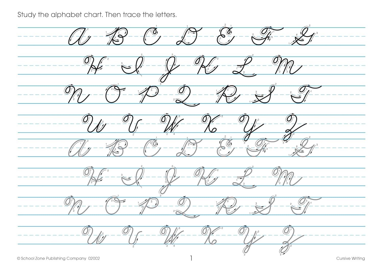 Cursive Workbook Writing Handwriting Practice Tracing Letters Ages 8 to 10 – NEW