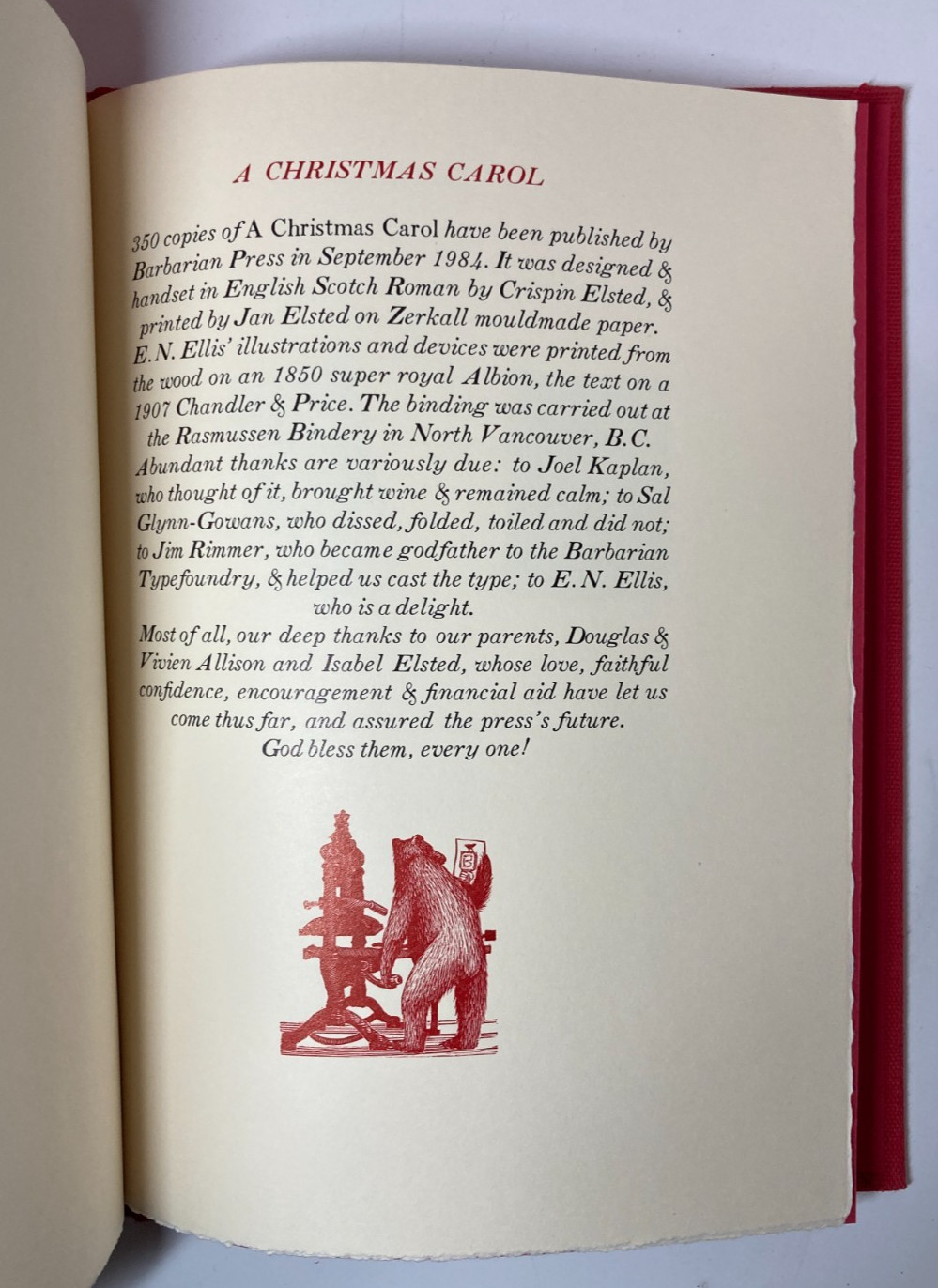 Barbarian Press Christmas Carol 1984 Ellis Wood Engravings Slipcase Fine
