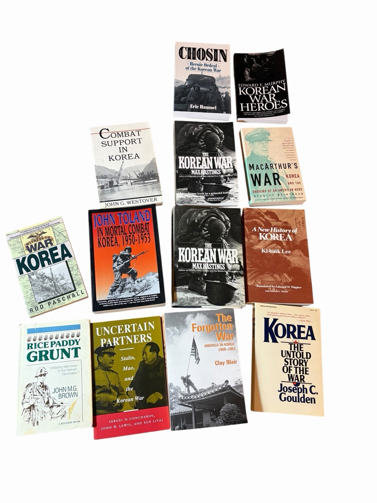 Korean War 13 Book Lot Toland Hastings Blair Weintraub Lee HC & PB