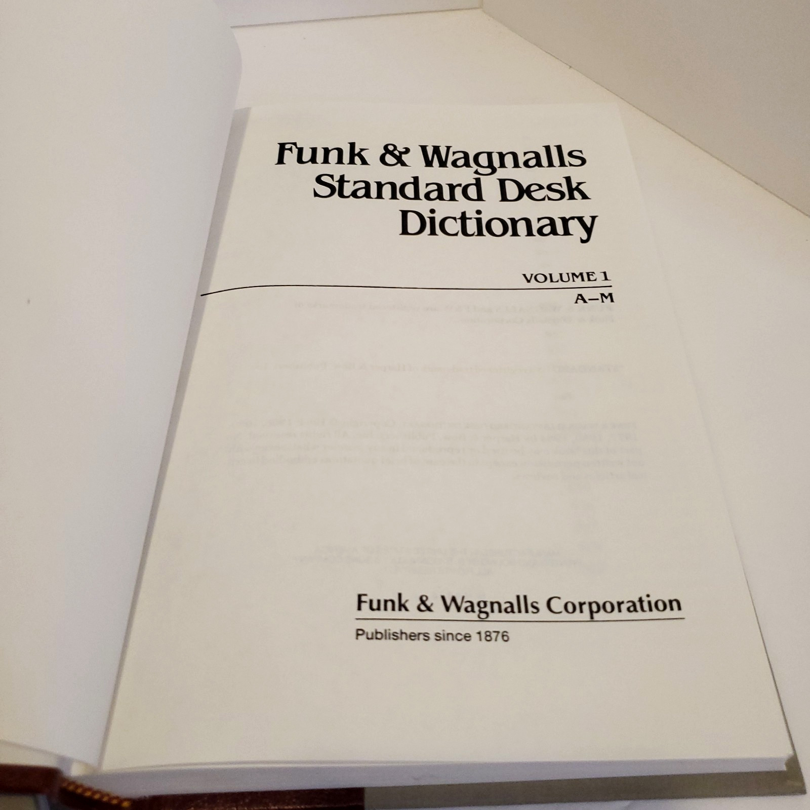 Funk and Wagnalls Standard Desk Dictionary Volumes 1 and 2 Set Hardcover 1984