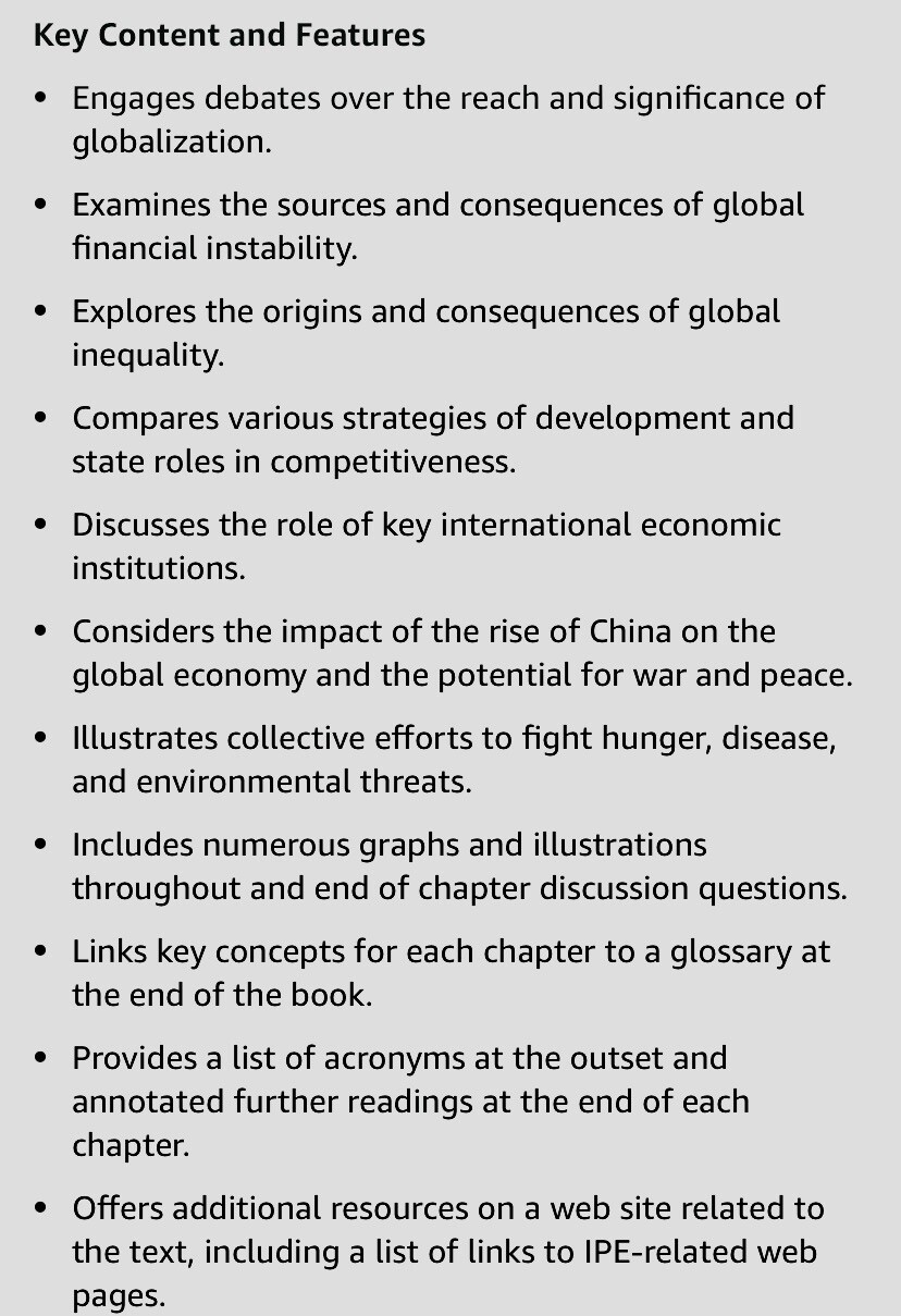 International Political Economy : The Struggle for Power and Wealth in a Glob…