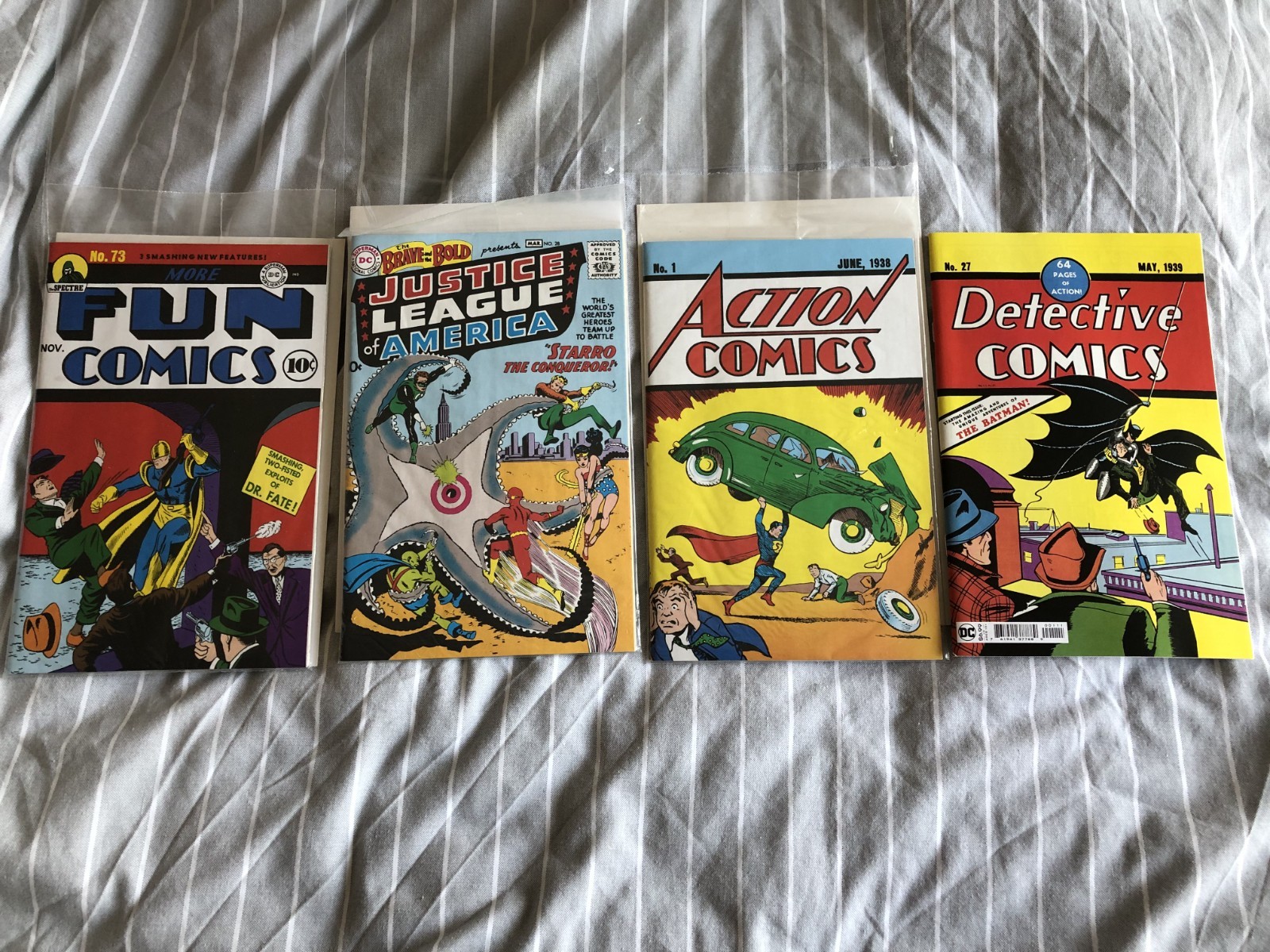 Action Comics 1,Brave Bold 28,More Fun Comics 73 Detective 27 Amazing Fantasy 15