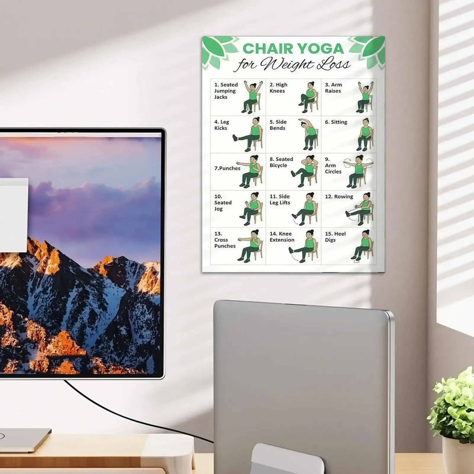 2 Pcs Chair Yoga For Seniors: Simple Exercises For A Rapid Weight Loss Fitness