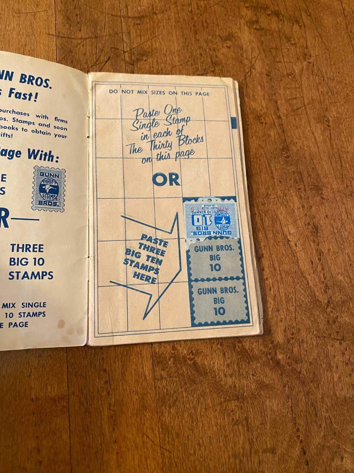 Vintage Gunn Bros Stamp Book Partially Filled