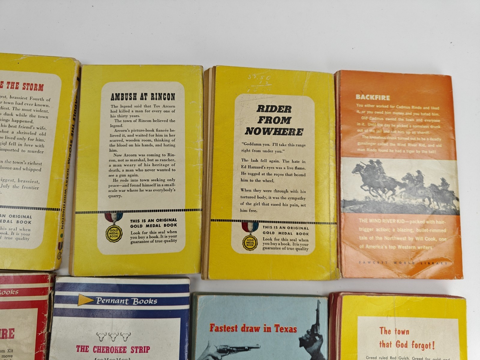 VTG Mixed Publisher Western Paperback Book Lot of 14 Cole, Morgan, Cook, Etc