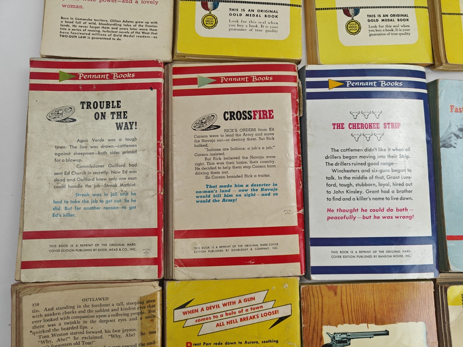 VTG Mixed Publisher Western Paperback Book Lot of 14 Cole, Morgan, Cook, Etc
