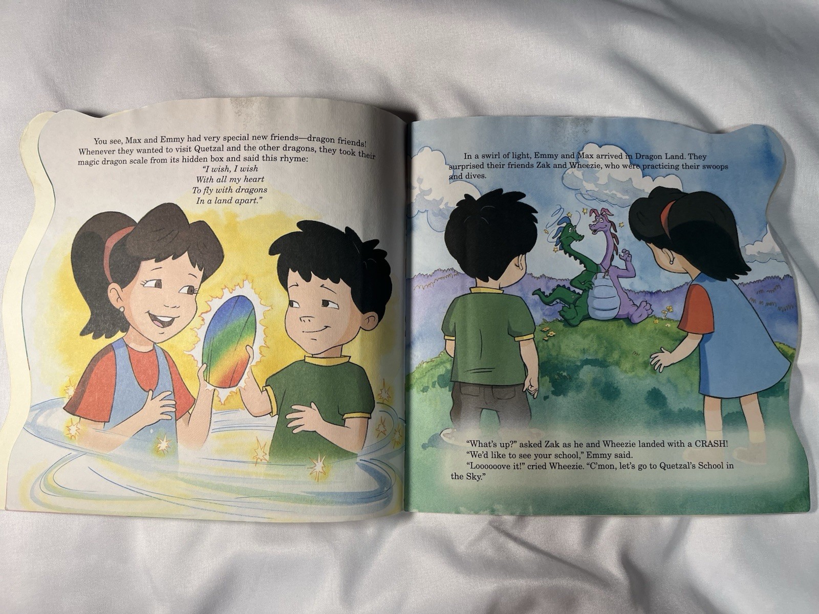 Vintage 2000 Dragon Tales Quetzal & the Cool School Paperback Book Kids