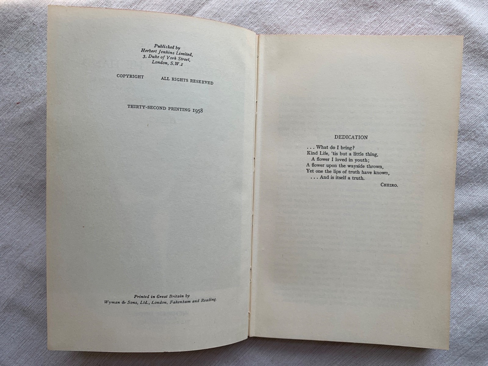 Cheiro’s Language Of The Hand by HERBERT JENKINS