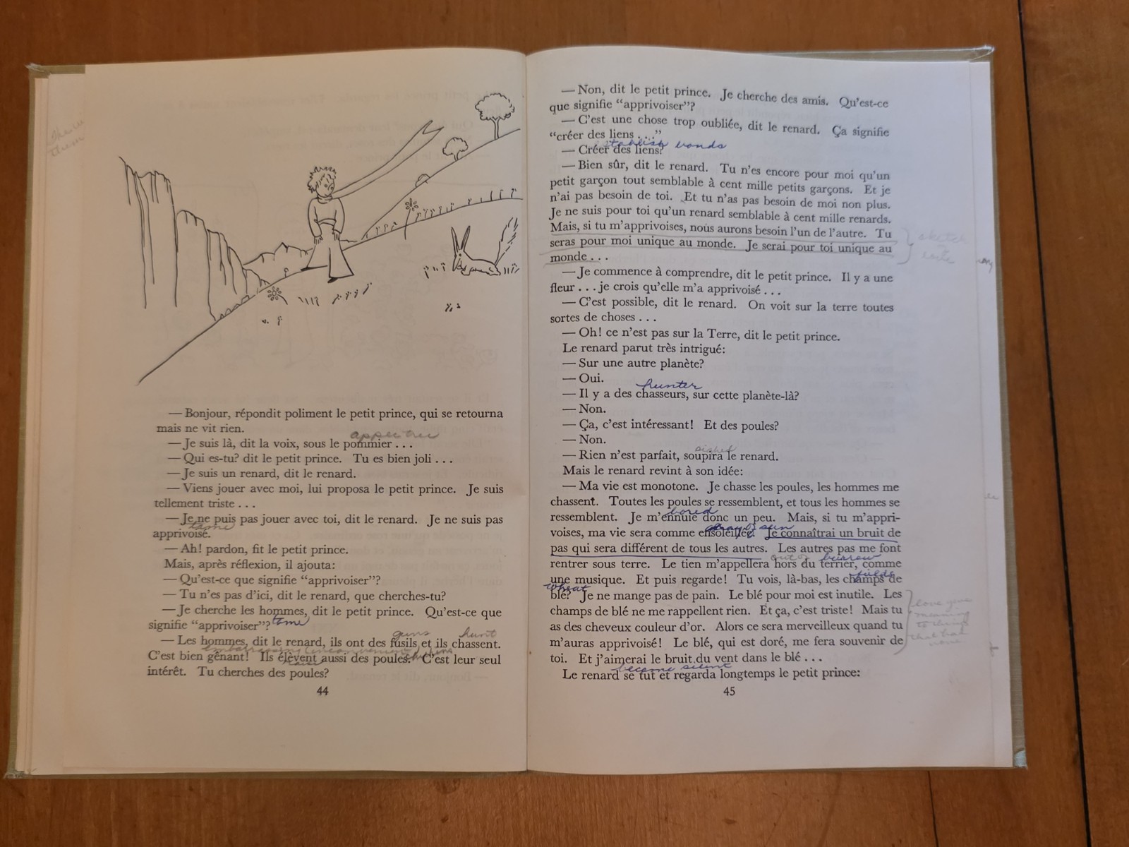 The Little Prince 1946 Educational Edition in French “Le Petit Prince” w/vocab