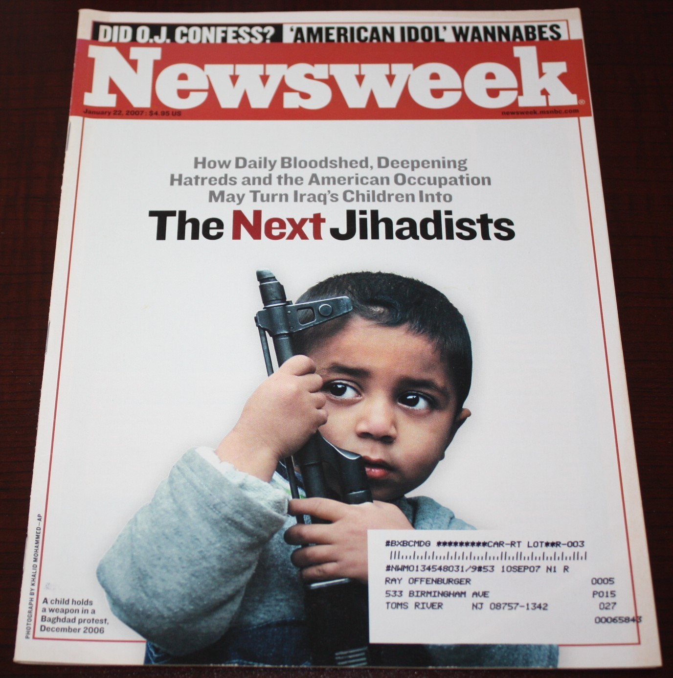 NEWSWEEK MAGAZINE – 01/22/07 – THE NEXT JIHADISTS