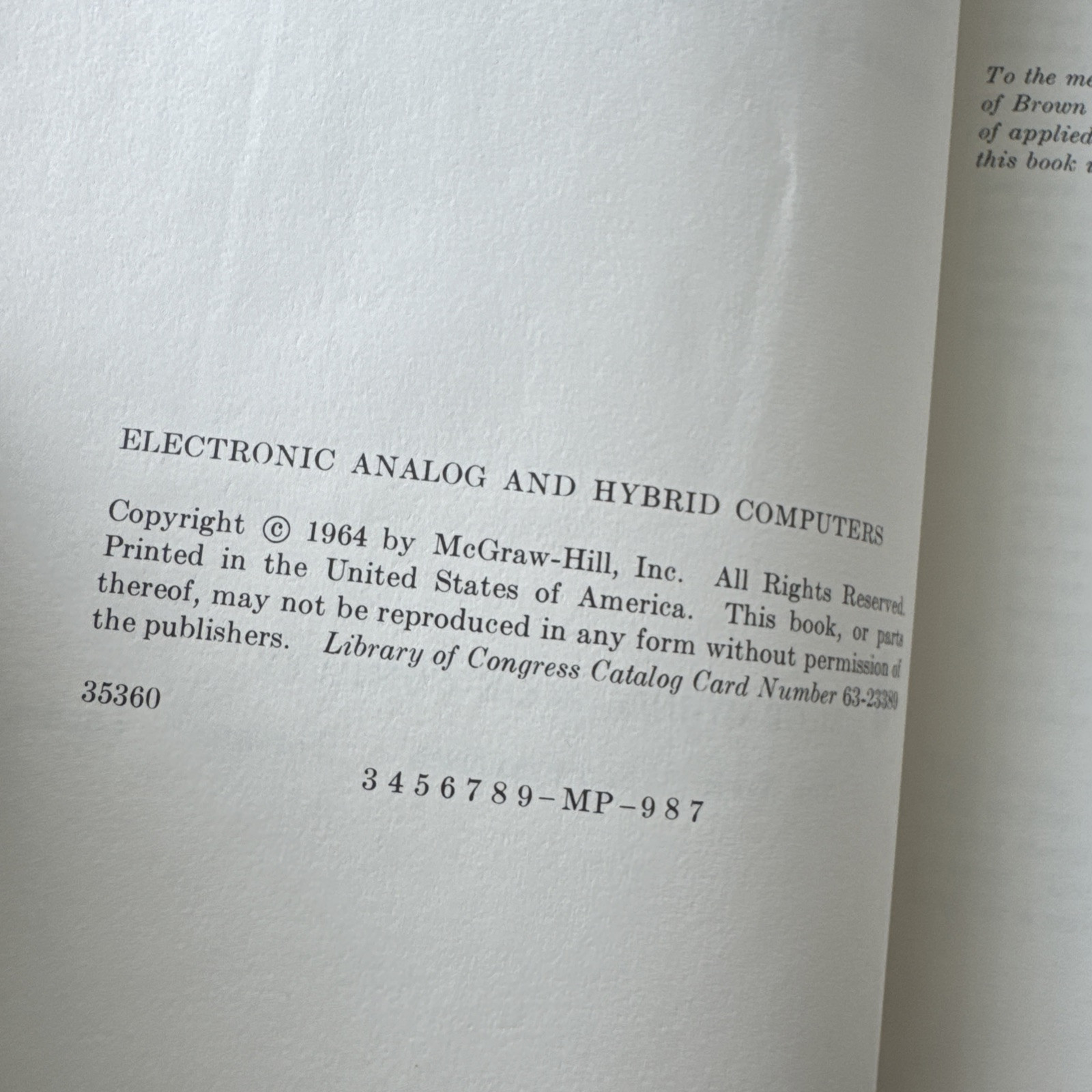 Electronic Analog and Hybrid Computers by Granino & Theresa Korn 1964 HC w/DJ
