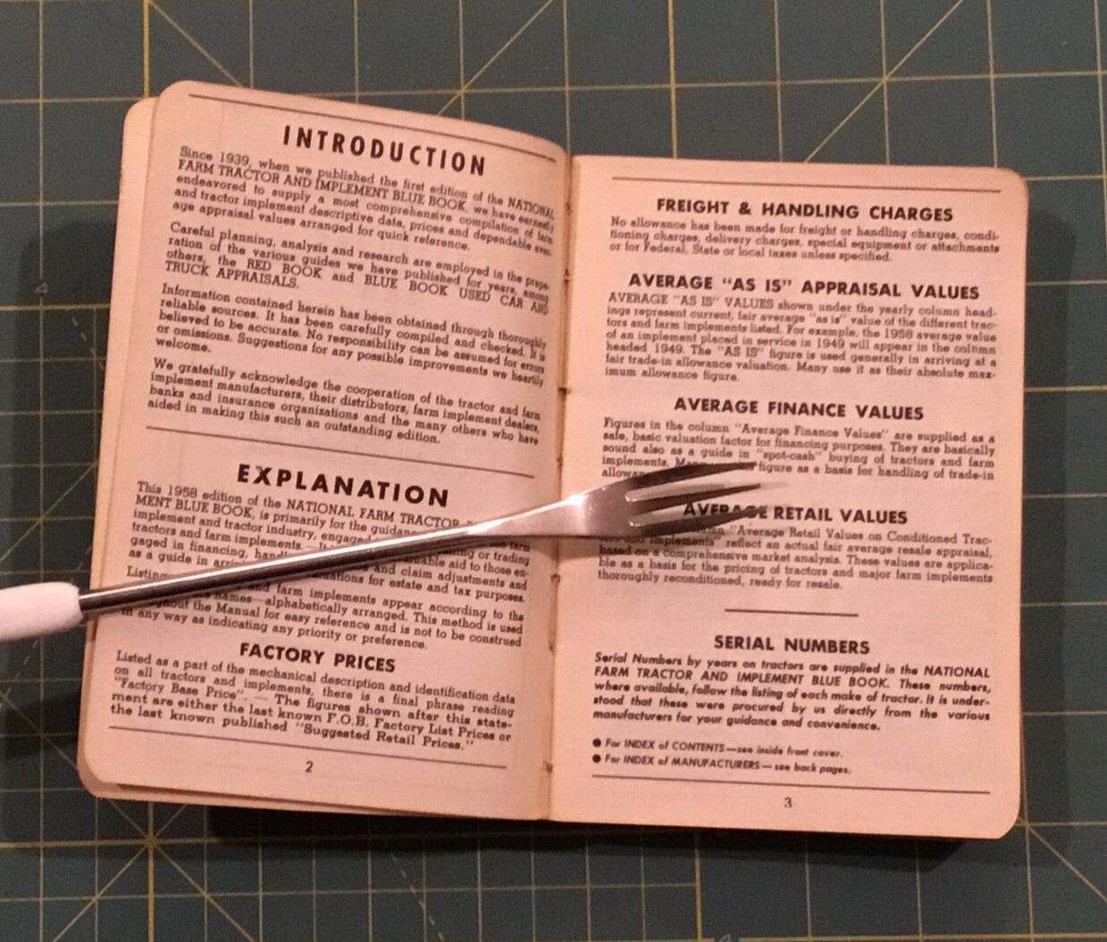 1958 NATIONAL FARM EQUIPMENT and IMPLEMENT BLUE BOOK, 382 Pages, INFORMATIVE!