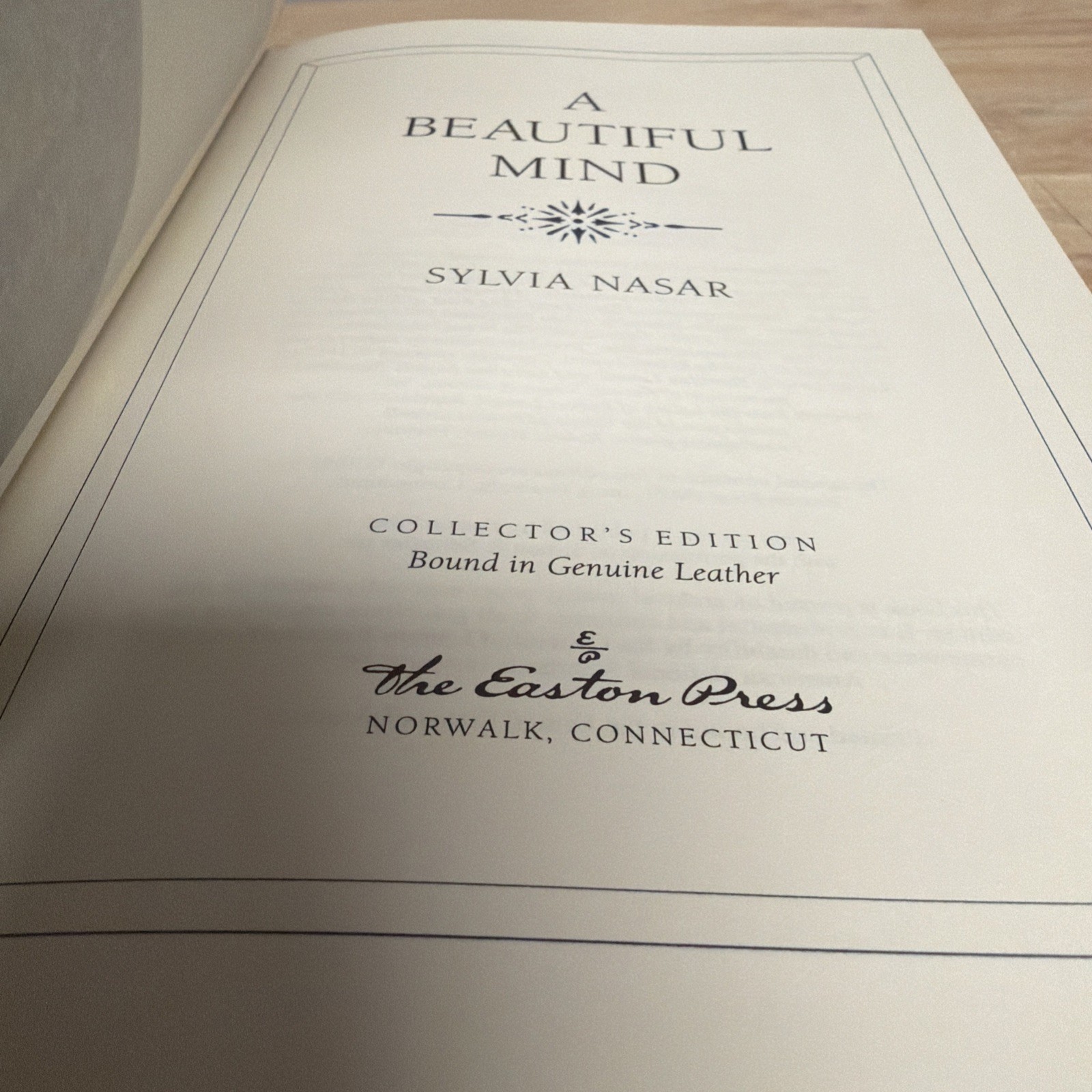 SPECIAL EDITION, Leather-bound Easton Press: A Beautiful Mind by Sylvia Nasar