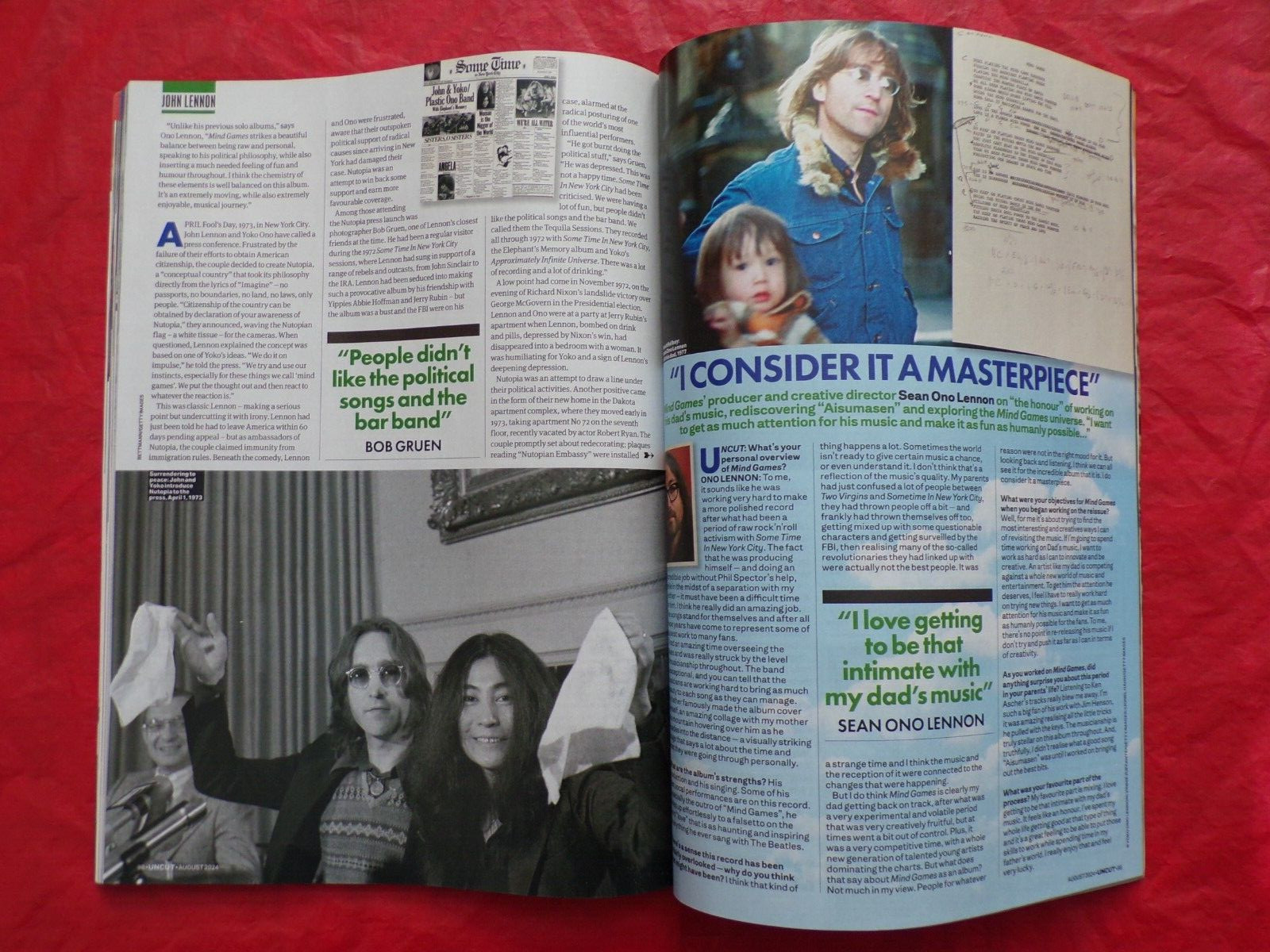 JOHN LENNON YOKO ONO UNCUT COLLECTOR’S COVER AUGUST 2024 MAGAZINE UNITED KINGDOM