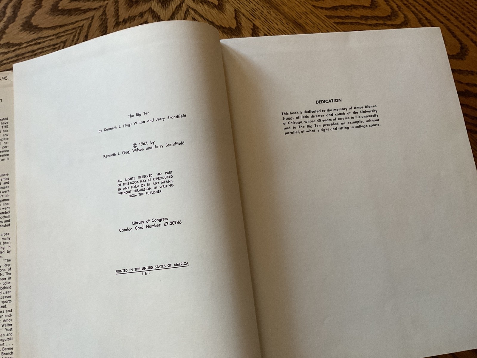 1967 “THE BIG TEN” BY TUG WILSON AND JERRY BRONDFIELD – 496 Pages