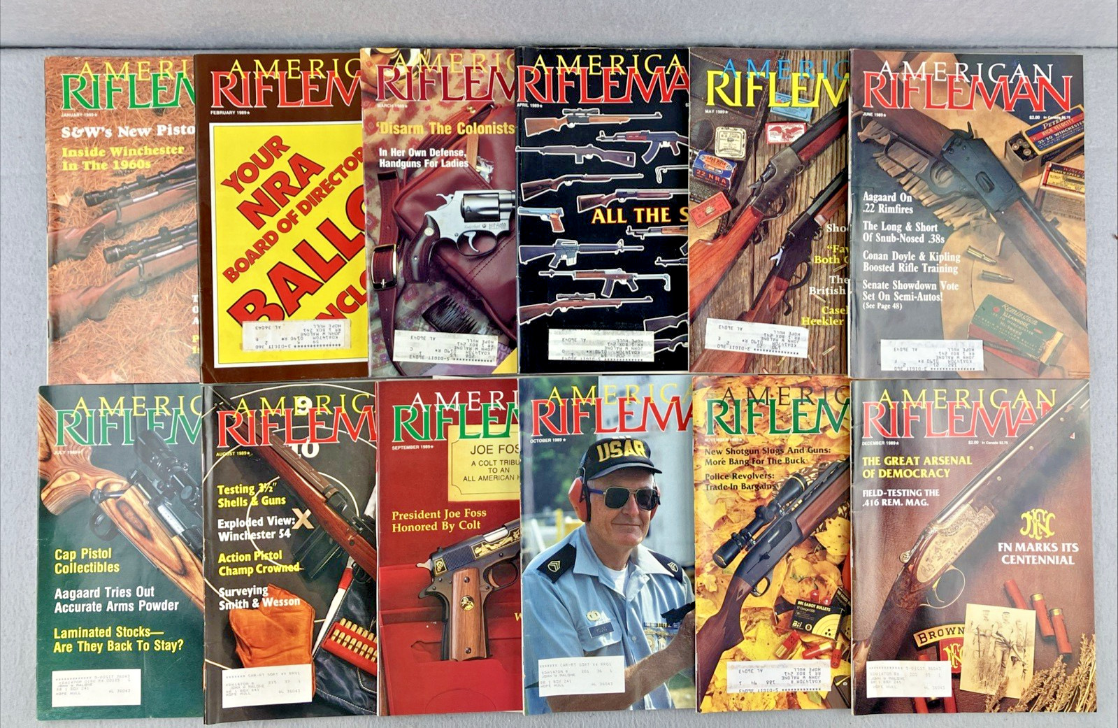 American Rifle Magazine Lot 1989 Full Set Complete 12 Issues Jan- Dec