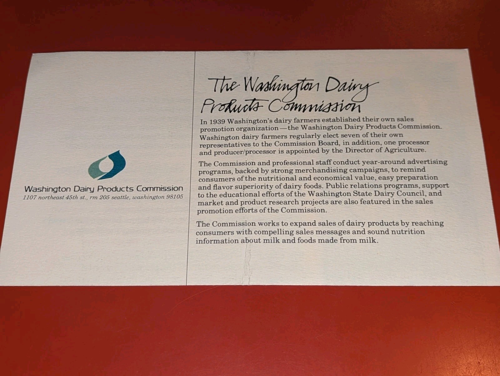 Dairying in Washington State Farming Cows Brochure Pamphlet VTG Ad
